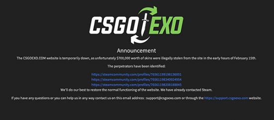 国外CSGO饰品交易网站被盗损失超70万美元