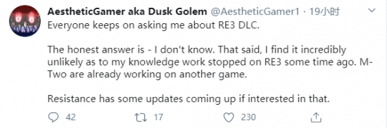 传闻：《生化3RE》可能无DLC 开发组已转向其他游戏