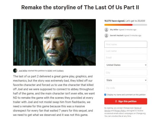 玩家请愿《最后的生还者2》重做剧情 已有1.6万人签署