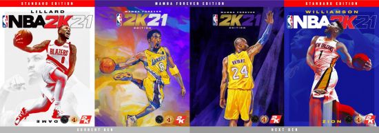 《NBA 2K21》完整封面阵容：科比、利拉德与锡安
