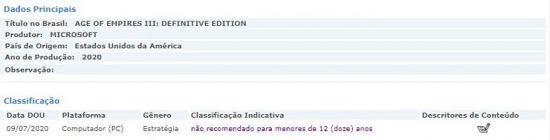 《帝国时代3决定版》现身巴西评级网站 或离发售不远