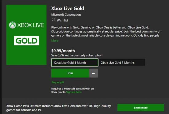 Xbox Live黄金会员年费订购选项被移除 或将迎来调整