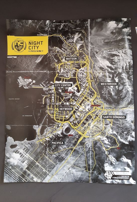 《赛博朋克2077》夜之城完整地图疑泄露 还有明信片