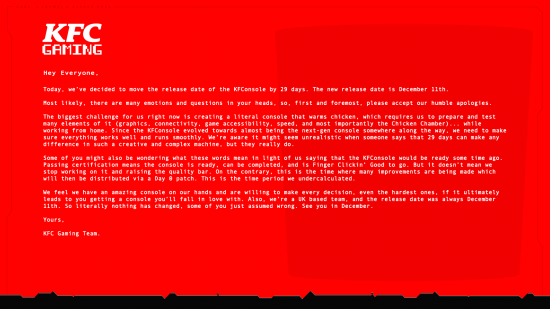恶搞《赛博朋克2077》 肯德基游戏主机延期至12月发售1605245751_618702.png