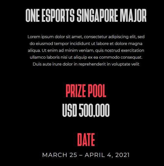 DOTA2 ONE Esports宣布举办新加坡Major