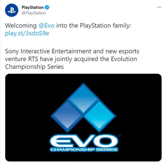 索尼官方宣布与电竞公司RTS合作收购全球最大格斗游戏赛事EVO