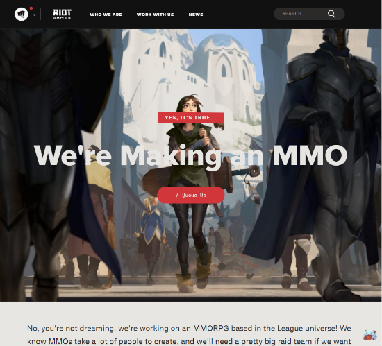 拳头官宣《英雄联盟》世界观MMO正在开发 招聘页面开启