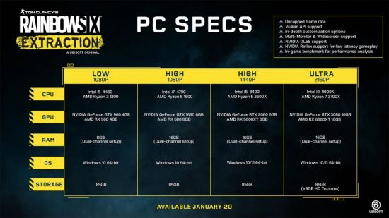 《彩虹六号：异种》PC配置公布 最低要求GTX960