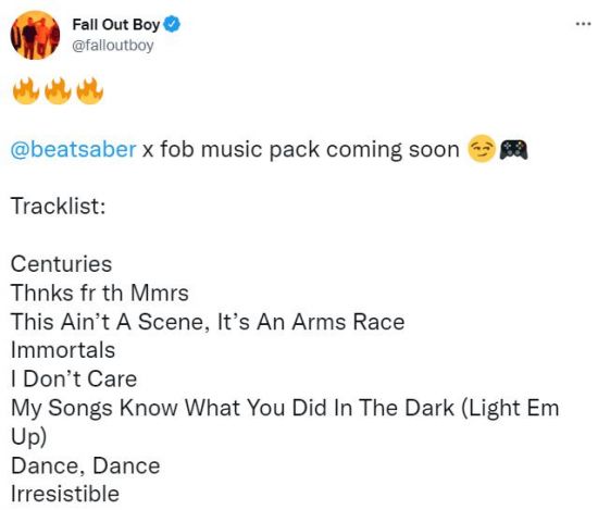 《节奏光剑》推出“FallOutBoy”音乐包 上线时间待定
