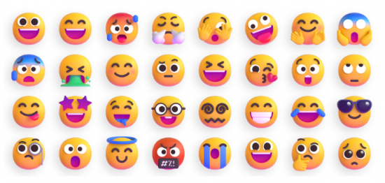 微软开源Fluent Emoji黄豆表情 更具立体活泼感