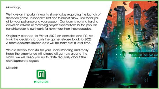 Microids正式宣布《闪回2》延期至明年发售